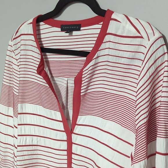 Sanctuary Pink and White V Neck Blouse - Picture 2 of 7